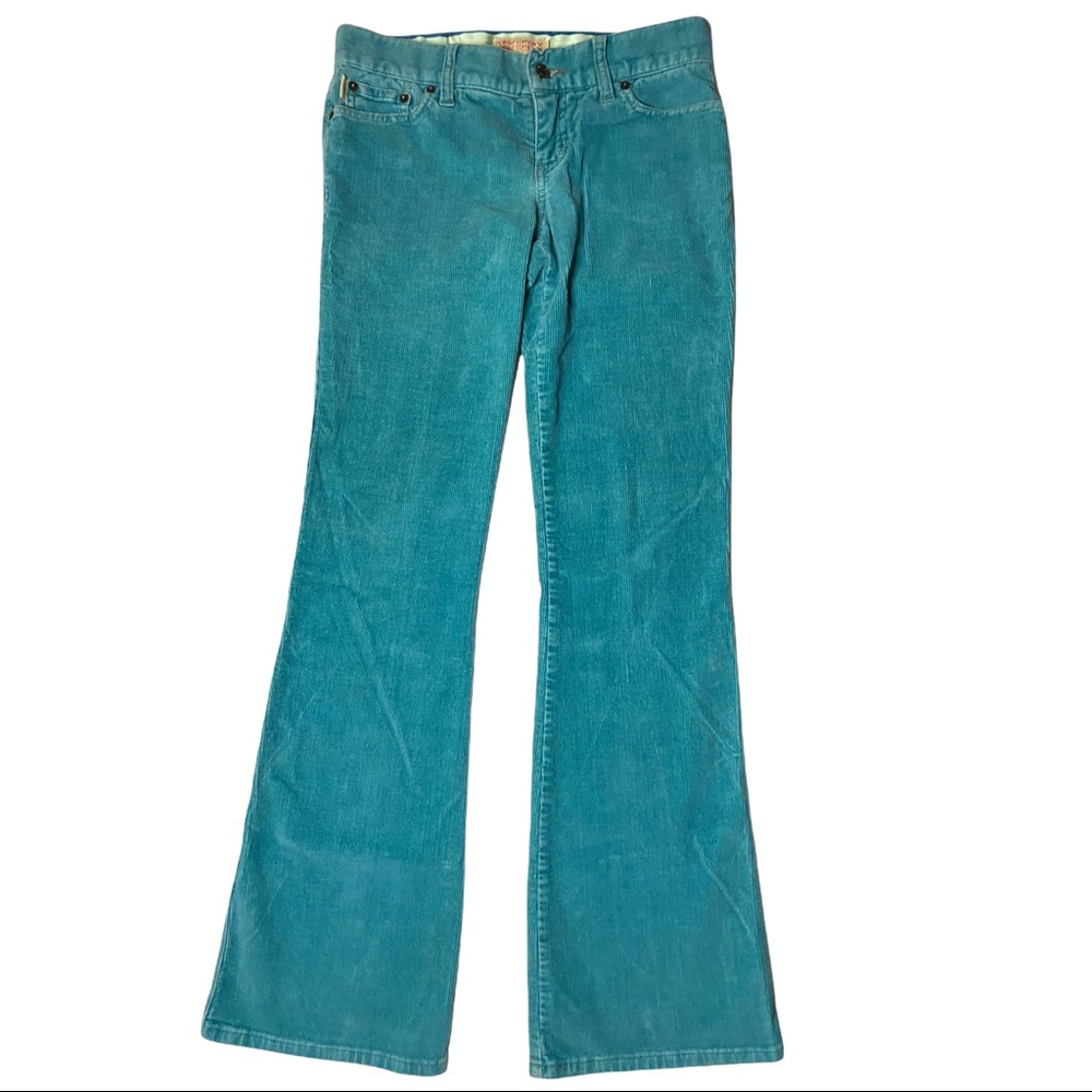 Vintage Hollister Company Corduroy Teal Flare Leg Pants Jeans Women’s Size 1